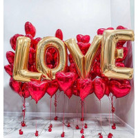 Набір сердець з гелієм "LOVE"