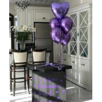 Коробка з гелієвими кульками "Black Violet" Коробка з гелієвими кульками "Black Violet"